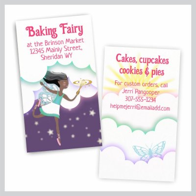African American baker pastry chef kitchen fairy b Business Card Templates by chefcateringbizcards