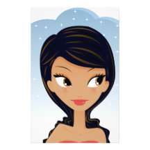 African American beauty Customized Stationery