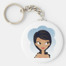 African American beauty Keychain