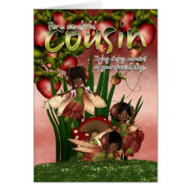 African American Birthday Card - Cousin - Moonies
