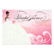 AFRICAN AMERICAN BRIDE Bridal Shower | baby pink Personalised Announcement