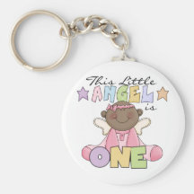 African American Girl 1st Birthday Gifts Keychain
