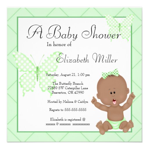 African American Girl Baby Shower Invitation