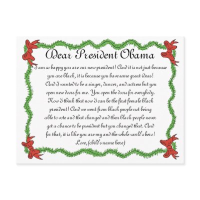 African-American Kids Letter to President Obama Post Cards by obama_inauguration