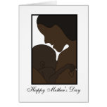 african american mom with new baby illustration cards