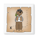 African American Pirate Boy tshirts and Gifts Fridge Magnet