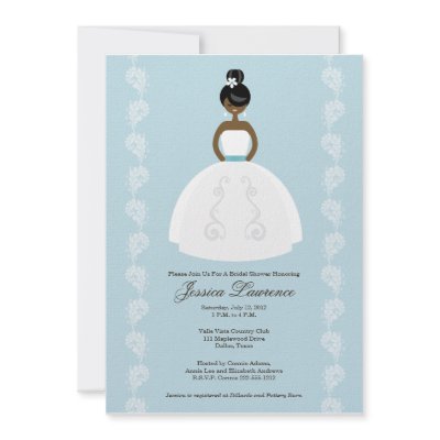 African American Pretty Bridal Shower Invitations by OccasionInvitations