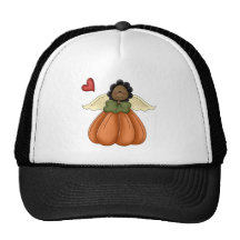 african american pumpkin angel mesh hat