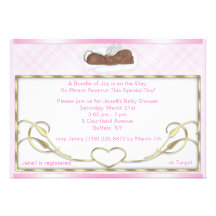 African American Sleeping Angel Shower Invitations