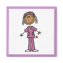African American Stick Figure Nurse