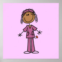 African American Stick Figure Nurse