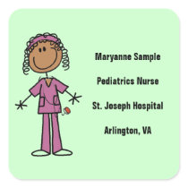 African American Stick Figure Nurse