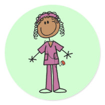 African American Stick Figure Nurse