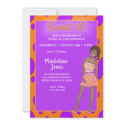 African American Sweet 16 Party Invitations by cooltees