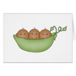 African American Triplets in Pea Pod cards