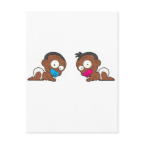 African American Twin Boy & Girl Collection Postcards
