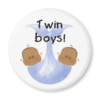 African American Twin Boys Fridge Magnet by new_baby