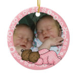 African American Twin Girls 1st Christmas Ornament