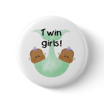 African American Twin Girls buttons