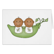African American Twins in Pea Pod Cards