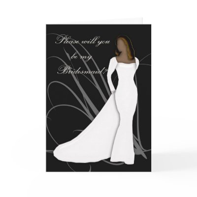 African American Will you be my bridesmaid black a Cards by moonlake