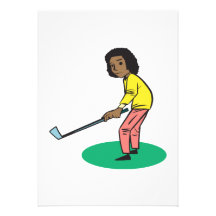 African American Woman Golfer Custom Announcement