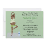 African American Yoga Mum Baby Shower  Invitation