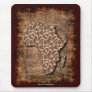 African Animal Grunge Map of AFRICA Wildlife Mousepads