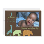 African Animal Monogram: Blue Invitation