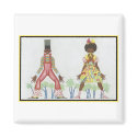 African Art Deco Couple magnets