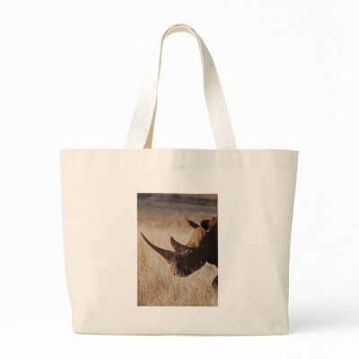 African black rhino with big horns bags by laureenr