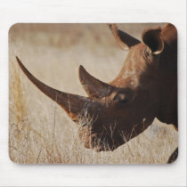 African black rhino with big horns mouse pads