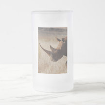 African black rhino with big horns mugs