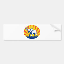 african bull elephant charging attacking bumper sticker