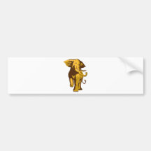 african bull elephant charging retro bumper sticker