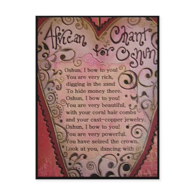 African Chant for Oshun Post Cards by voodoomama