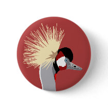 African Crowned Crane Badge buttons