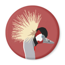 African Crowned Crane Magnet