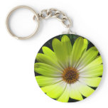 African Daisy Fluorescent Yellow Keychain