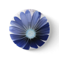 African Daisy Glowing Blue Button