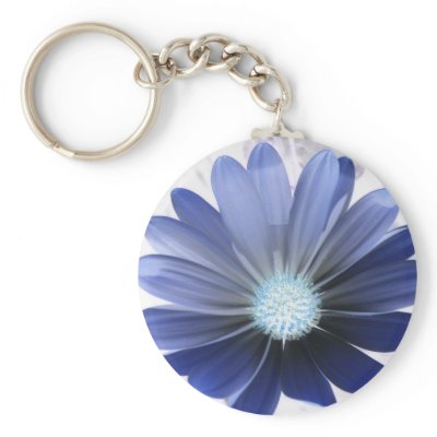 African Daisy Glowing Blue Keychain by Fallen_Angel_483