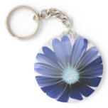 African Daisy Glowing Blue Keychain