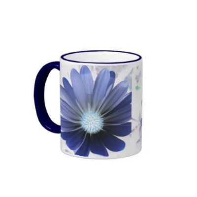 African Daisy Glowing Blue Mug by Fallen_Angel_483