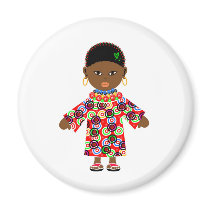 African Doll Fridge Magnet