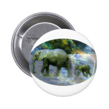 African Elephant Button