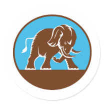 african elephant charging attacking sticker