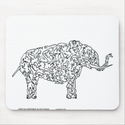 AFRICAN ELEPHANT MOUSEPAD by jhomejimbo