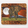 African Elephant & Savannah Moon Art Design Mouse Pad