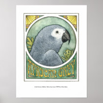 African Grey Nouveau Poster