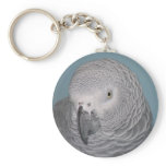 African Grey Parrot Keychain
